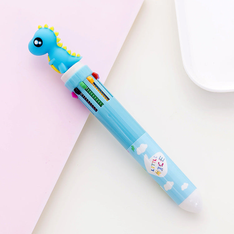 Wholesale Plastic Cute Hippopotamus Dinosaur 10 Color Ballpoint Pen